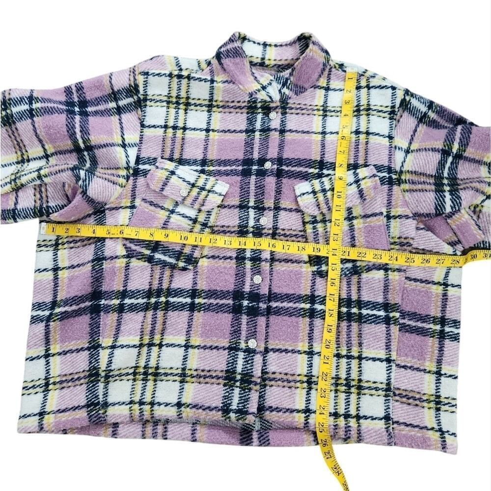 Zara Lavender Plaid Jeweled Oversized Shacket M - Picture 8 of 11